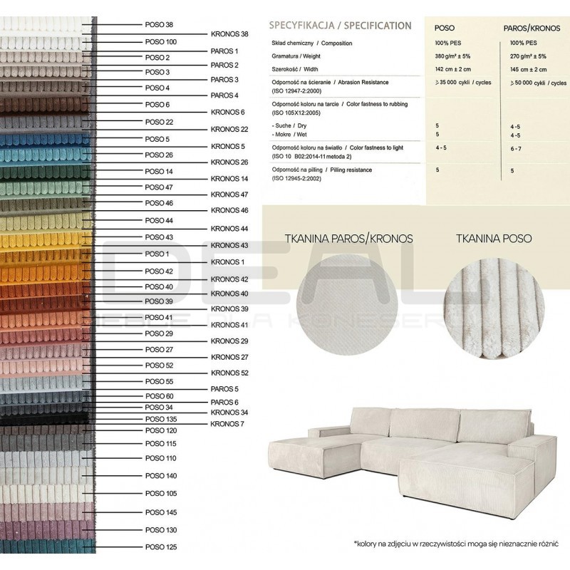 Sztruksowa sofa Pillow z funkcją spania i z pojemnikiem na pościel jasny beż