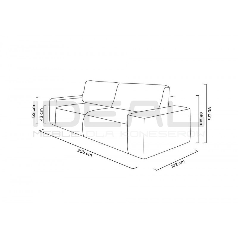 Sofa z funkcją spania i z pojemnikiem na pościel Pillow 4 os.