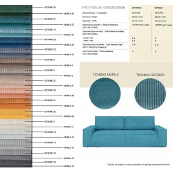 Sofa z funkcją spania i z pojemnikiem na pościel Pillow 4 os.