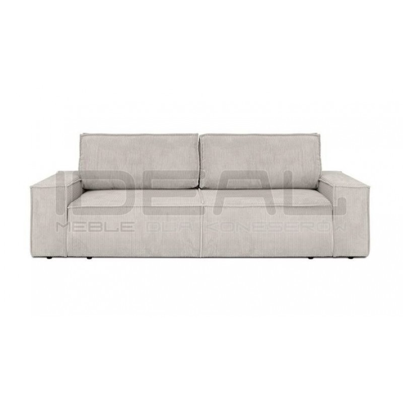 Sztruksowa sofa Pillow z funkcją spania i z pojemnikiem na pościel jasny szary