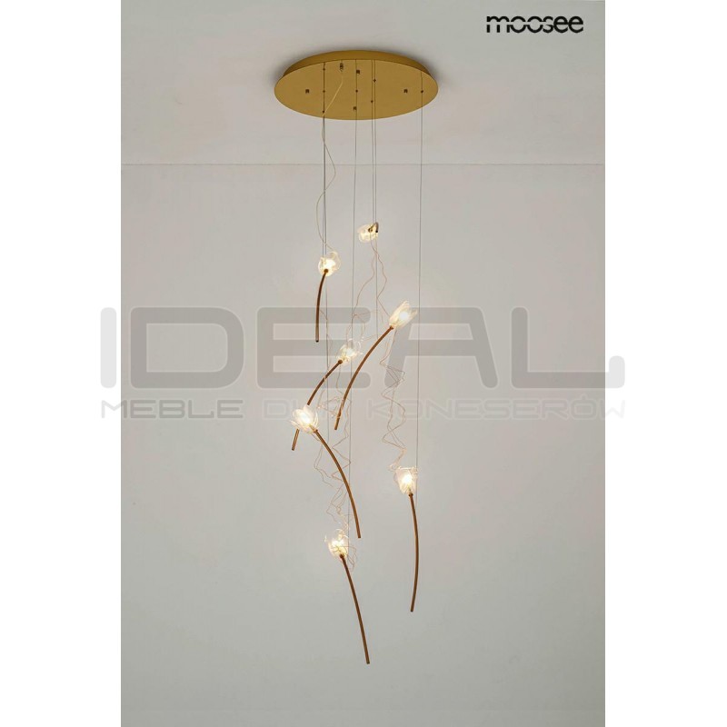 Lampa wisząca TULIPPE 7 DISC glamour złota