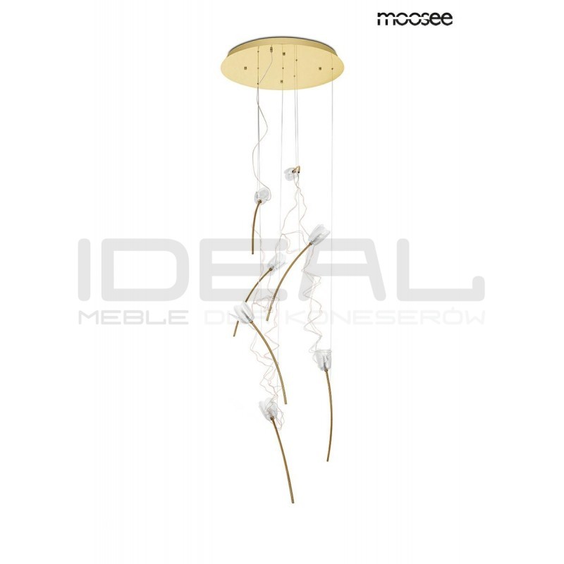 Lampa wisząca TULIPPE 7 DISC glamour złota