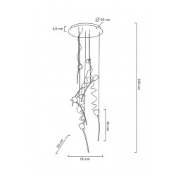 Lampa wisząca TULIPPE 7 DISC glamour złota