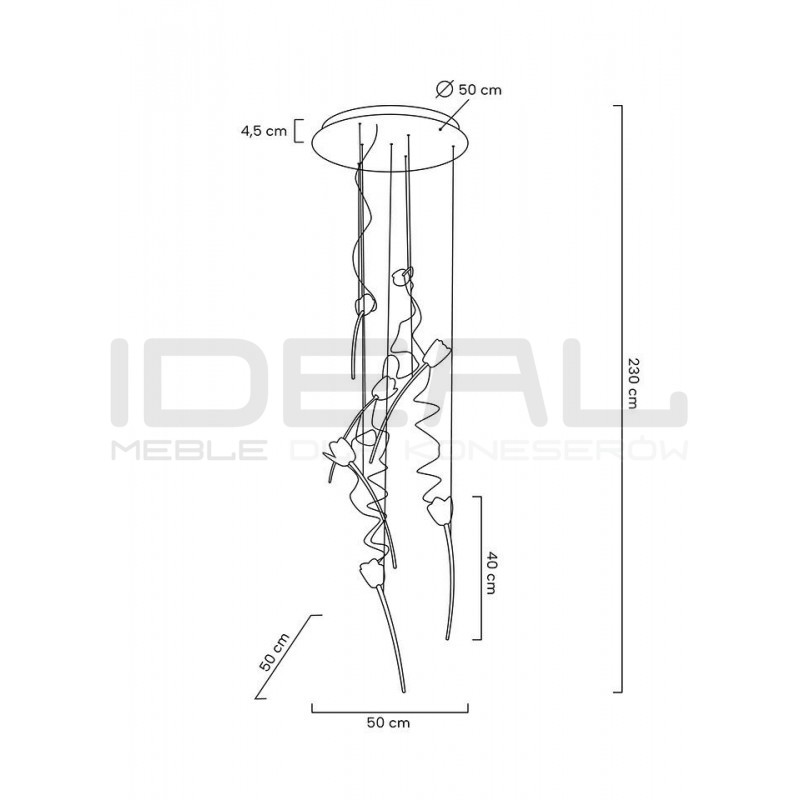 Lampa wisząca TULIPPE 7 DISC glamour złota