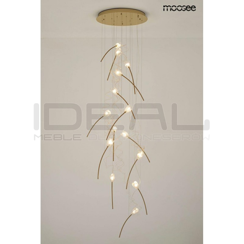 Lampa wisząca TULIPPE 14 DISC glamour złota