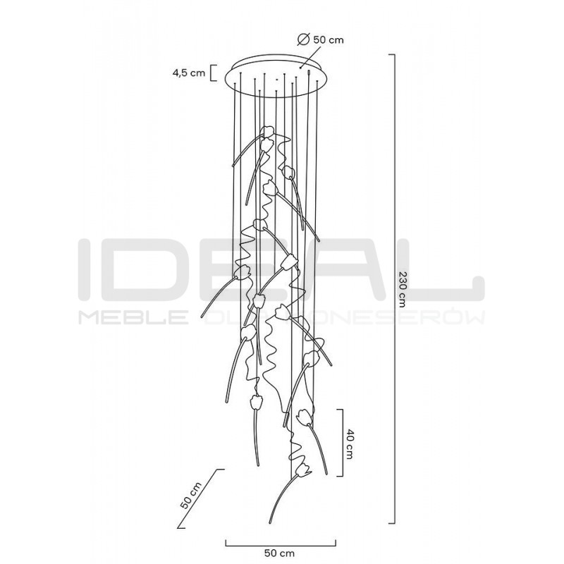 Lampa wisząca TULIPPE 14 DISC glamour złota