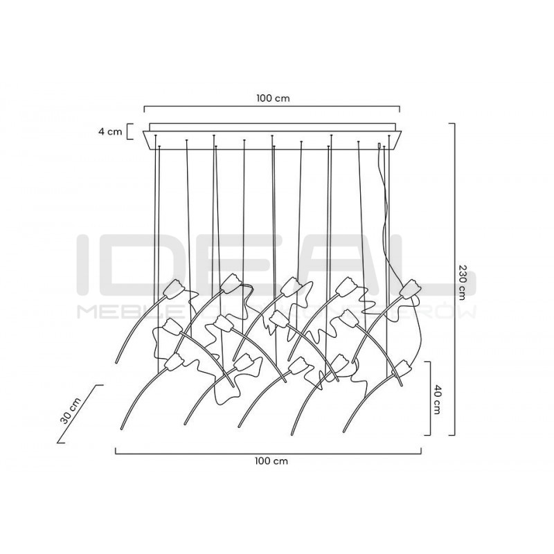 Lampa wisząca TULIPPE 14 DISC glamour złota
