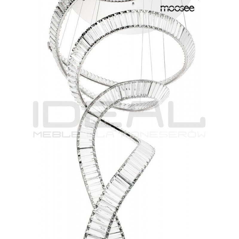 Lampa wisząca glamour WAVE CORDON podwójna 2B chrom