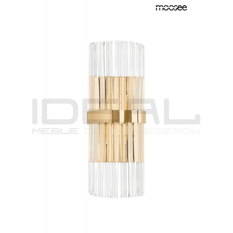 Kinkiet glamour MILAGRO złoty kryształowy