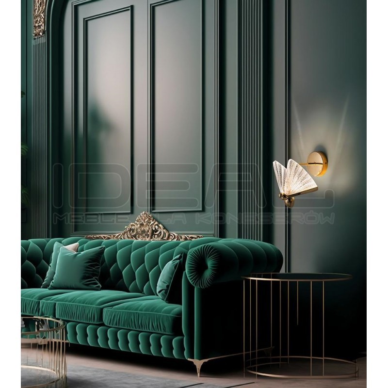 Kinkiet glamour BUTTERFLY M motyl złoty