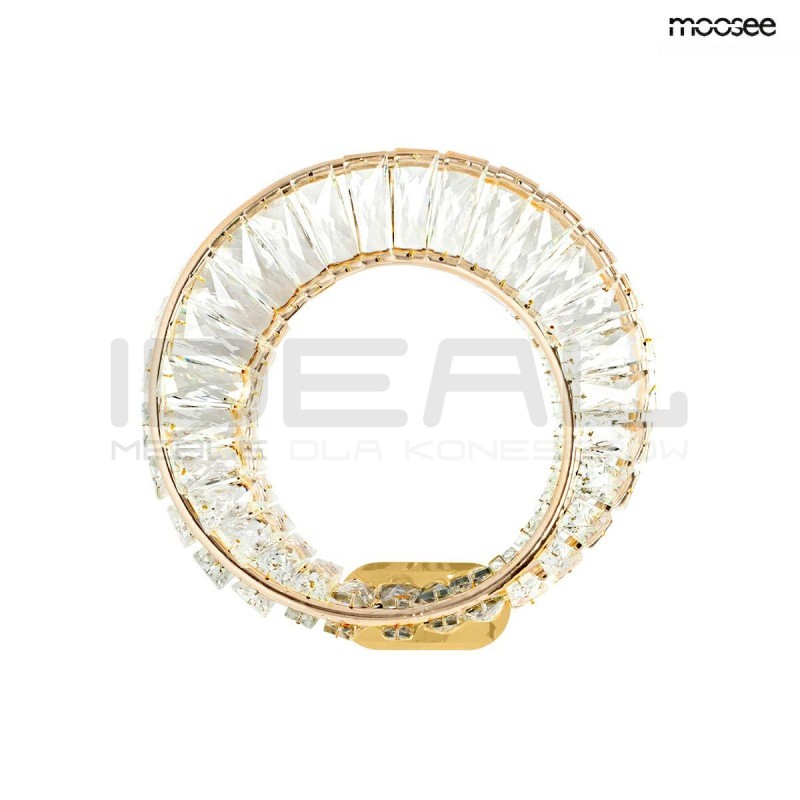 Kinkiet glamour WAVE kryształowy złoty