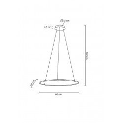 Lampa wisząca glamour RING SLIM 60 złota