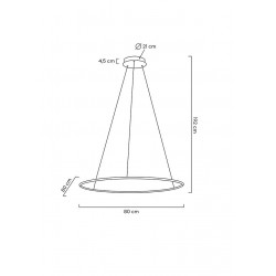 Lampa wisząca glamour RING SLIM 80 złota