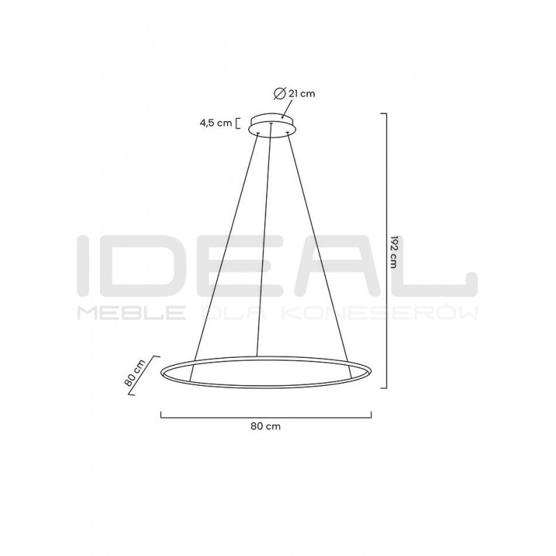 Lampa wisząca glamour RING SLIM 80 złota