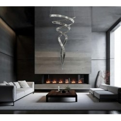 Lampa wisząca glamour WAVE CORDON podwójna 2B chrom