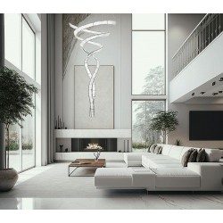 Lampa wisząca glamour WAVE CORDON podwójna 2B chrom