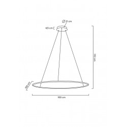 Lampa wisząca glamour RING SLIM 100 złota