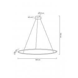 Lampa wisząca glamour RING SLIM 150 złota