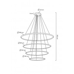 Lampa wisząca glamour RING SLIM M złota