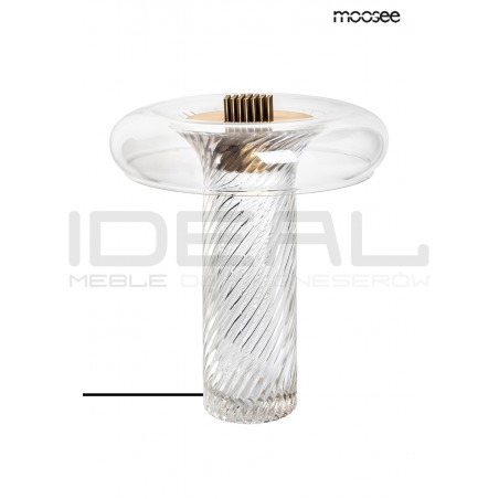 Szklana lampa stołowa ICAR złota