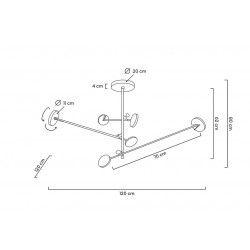 Lampa wisząca geometryczna BOBBIE 3 czarna