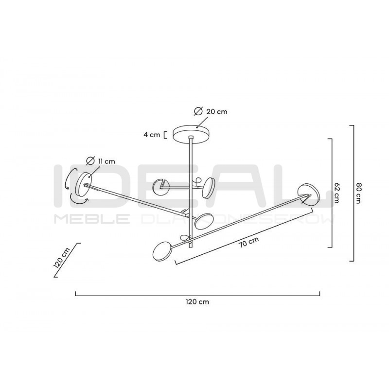 Lampa wisząca geometryczna BOBBIE 3 czarna