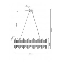 Lampa wisząca glamour Florens 120 złota kryształowe pałeczki
