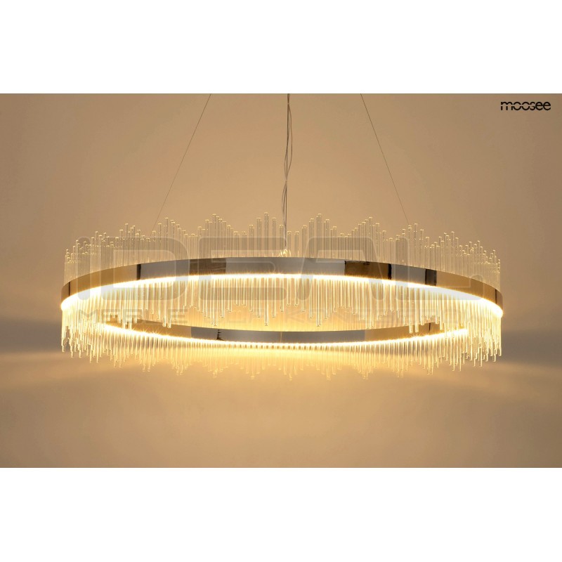 Lampa wisząca glamour Florens 120 złota kryształowe pałeczki