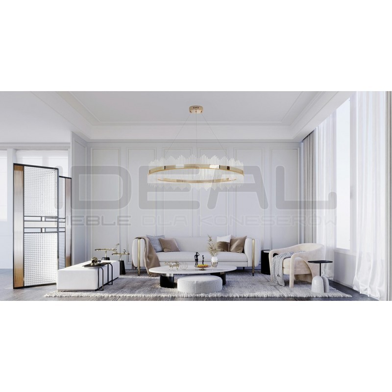 Lampa wisząca glamour Florens 120 złota kryształowe pałeczki