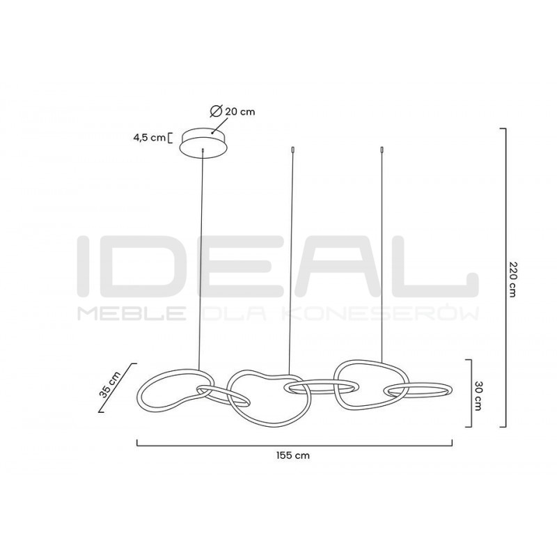 Lampa wisząca glamour JAZZ 6 złota