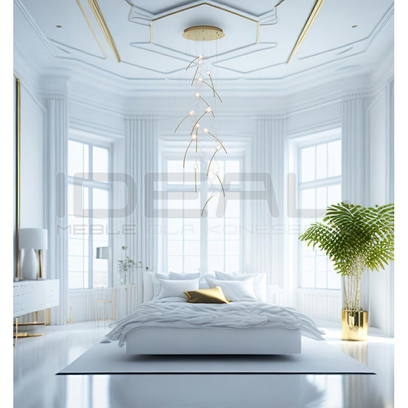 Lampa wisząca TULIPPE 14 DISC glamour złota