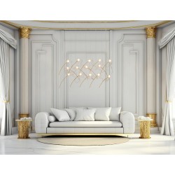 Lampa wisząca TULIPPE 14 DISC glamour złota