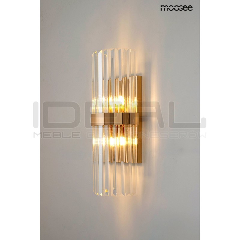 Kinkiet glamour MILAGRO złoty kryształowy