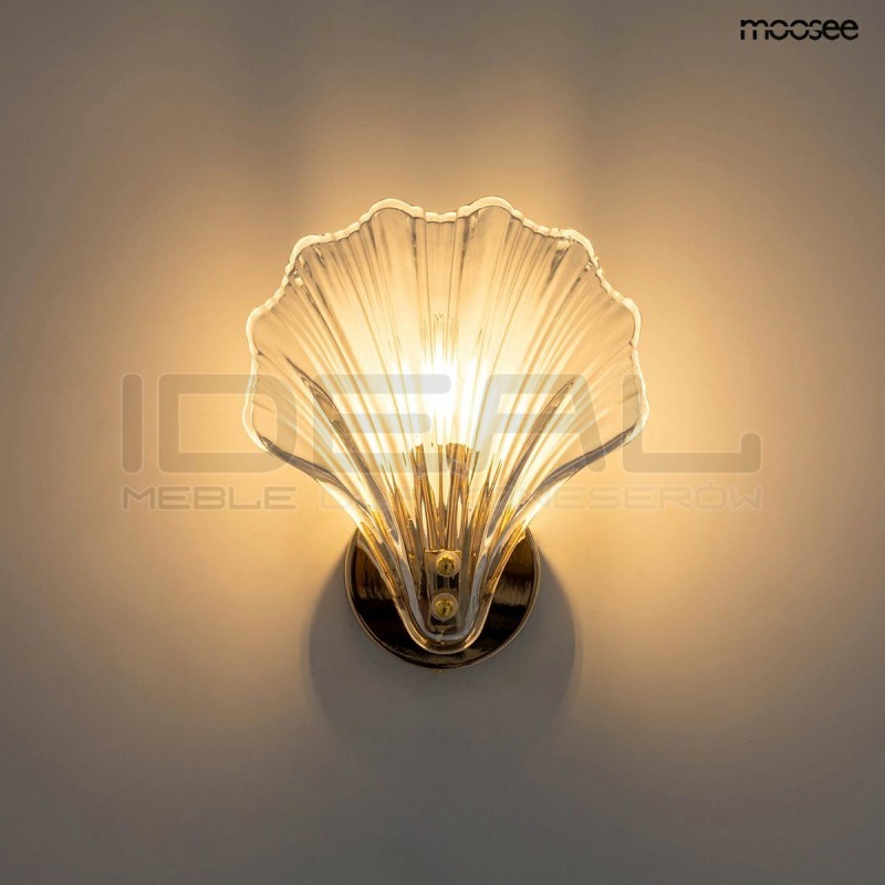 Kinkiet glamour CONCHA Muszla złota