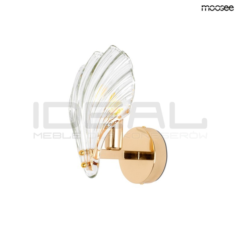 Kinkiet glamour CONCHA Muszla złota