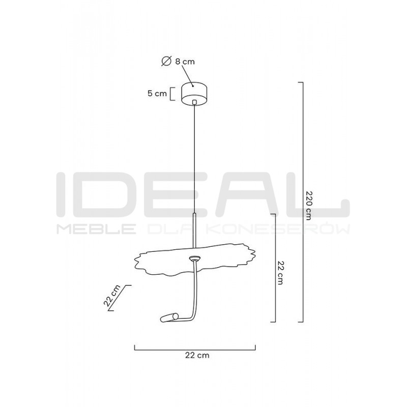 Lampa wisząca glamour LEAFS złota