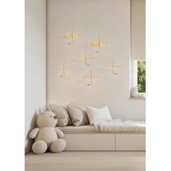 Lampa wisząca glamour LEAFS złota