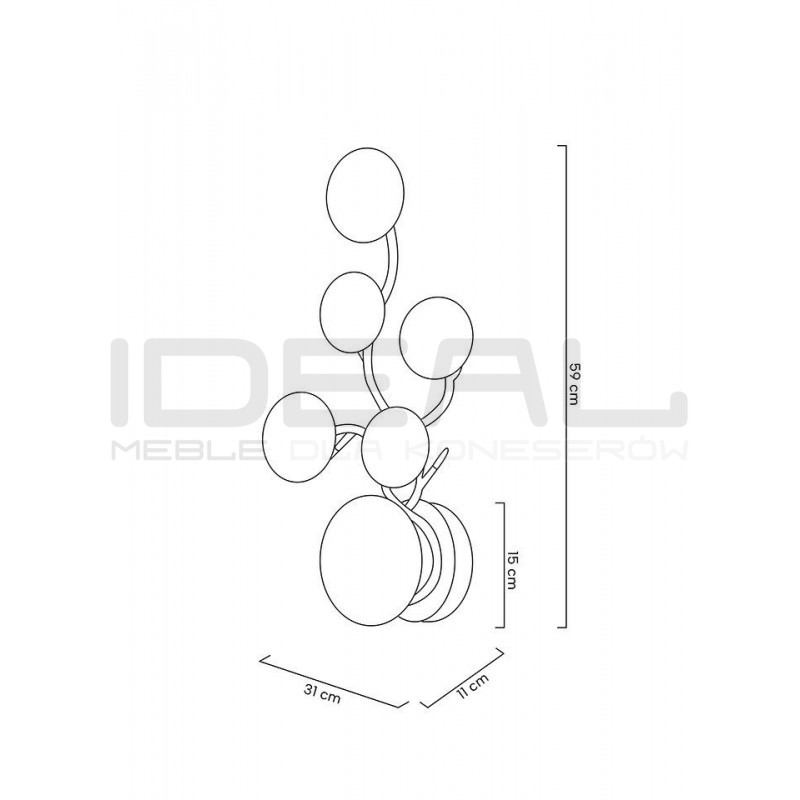 Kinkiet LIRIO 6 złoty