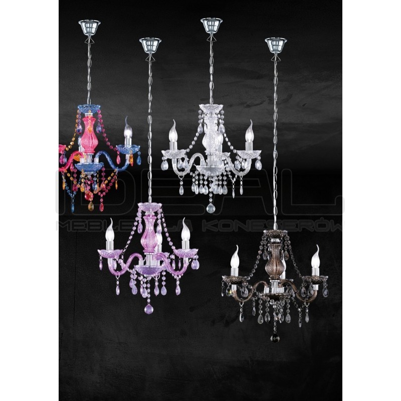 Żyrandol glamour Baroc 3 kolorowy