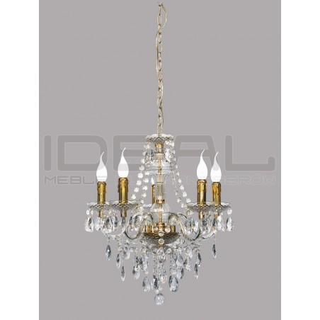 Żyrandol glamour Baroc 5 złoty