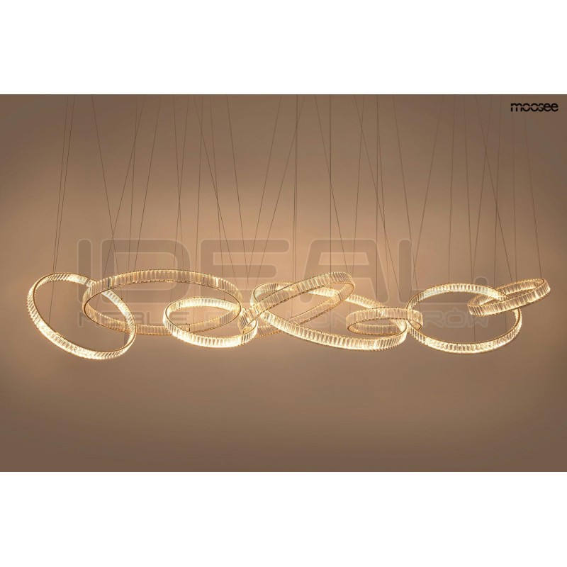 Lampa wisząca glamour LIBERTY LINE 8 złota 320 cm