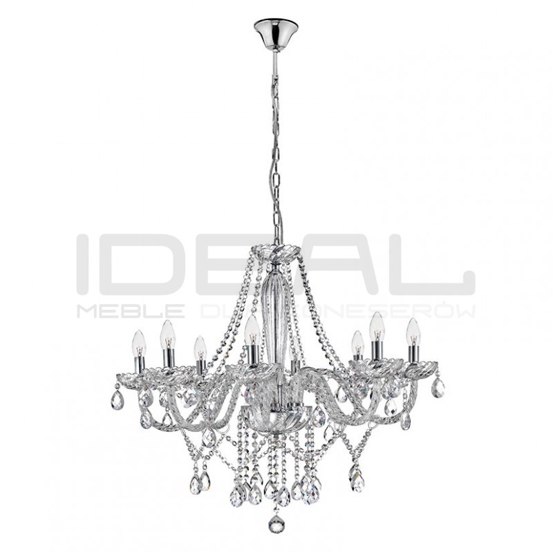 Kryształowy Żyrandol glamour Palace 8 srebrny