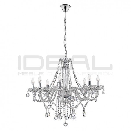 Kryształowy Żyrandol glamour Palace 8 srebrny