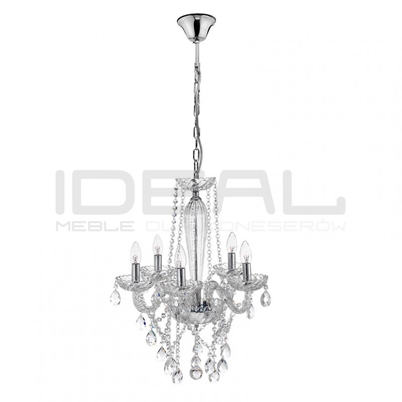 Kryształowy Żyrandol glamour Palace 5 srebrny
