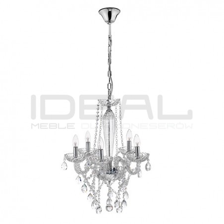 Kryształowy Żyrandol glamour Palace 5 srebrny