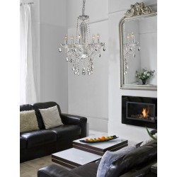 Kryształowy Żyrandol glamour Palace 5 srebrny