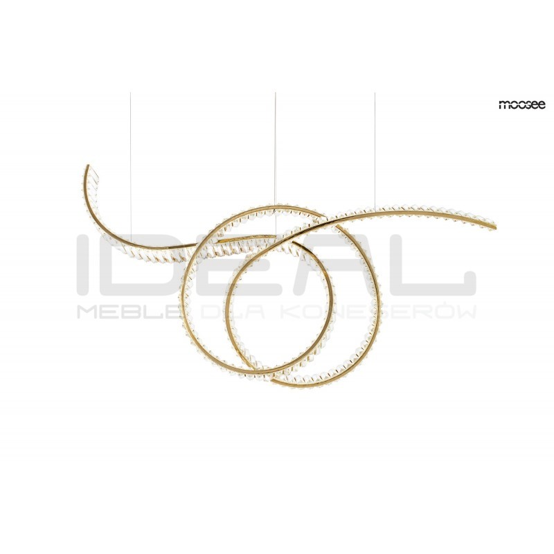 Lampa wisząca kryształowa WAVE 120 złota