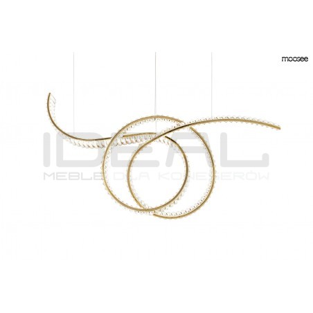 Lampa wisząca kryształowa WAVE 120 złota