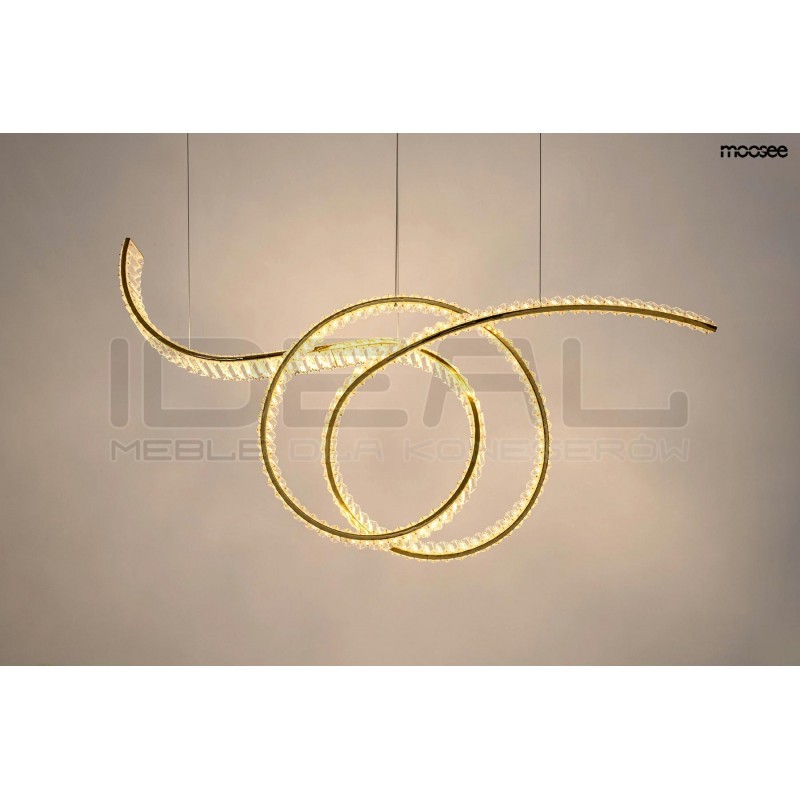 Lampa wisząca kryształowa WAVE 120 złota