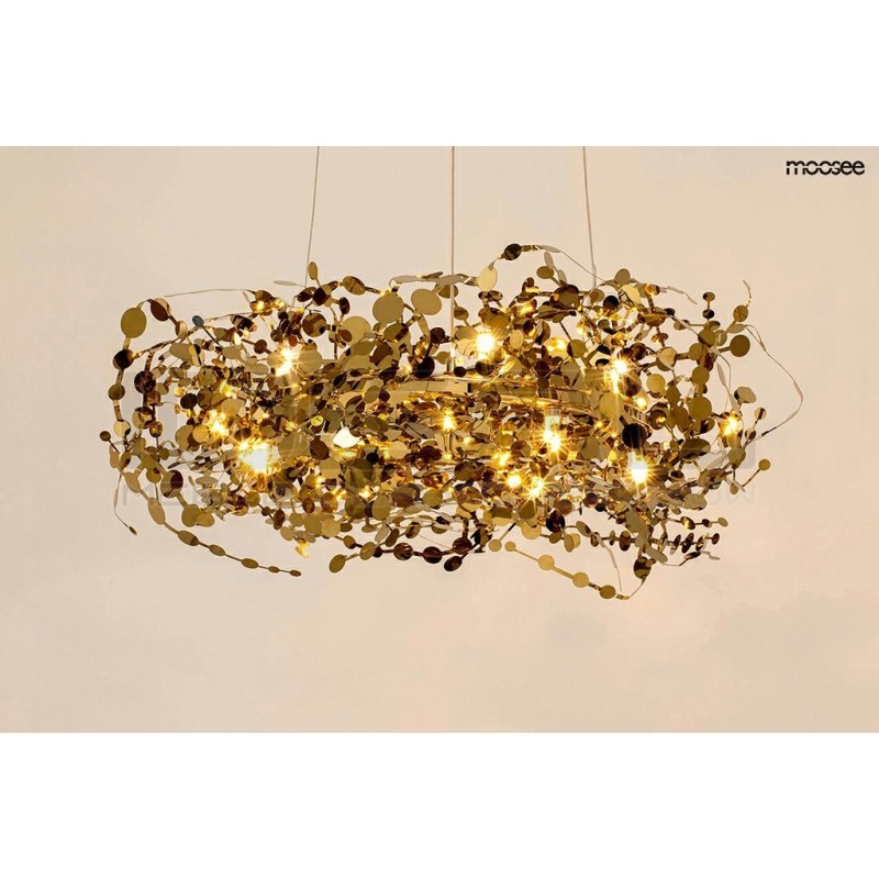 Lampa wisząca glamour MONETE 60 złota